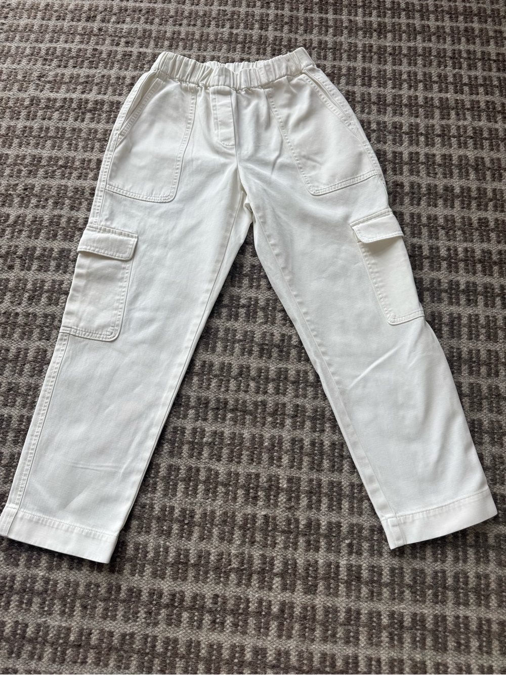 Babaton Off-White Cargo Pants with Elastic Waist